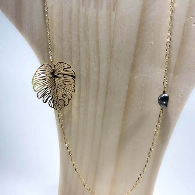 Collier long Ape doré